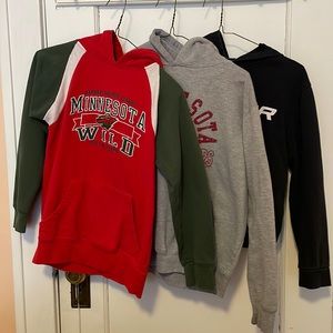 Boys hockey sweatshirts.  Set of 3.